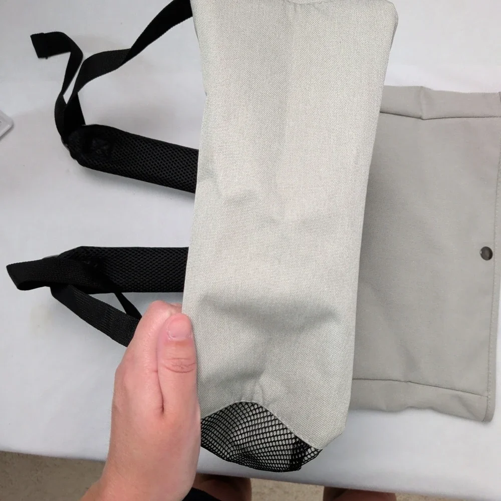 Gray Roll Top Backpack Travel Daily Utility